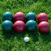 Toy Time Bocce Ball Set Outdoor Family Game for Backyard, Lawn, Beach | Includes Red and Green Balls and Case 654361ATQ